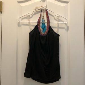 Black and Aztec style halter top